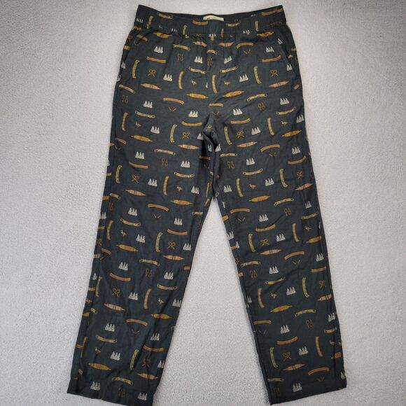 Men's Madewell Cotton Flannel Pajama Pants Medium Regular Fit Canoes Print M - Picture 1 of 10